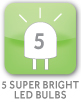 5 Super Bright LED Bulbs