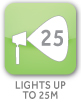 Lights up to 25m