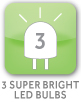 3 Super Bright LED Bulbs