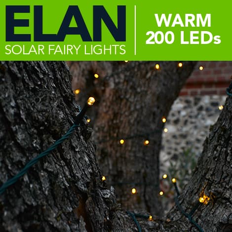 Elan Solar Fairy Lights - Warm White 200 LEDs