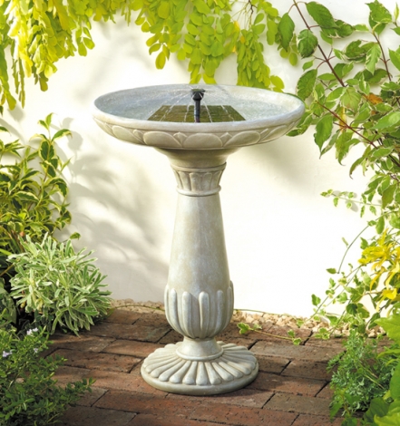 Solar Birdbath - Portsmouth Stone Resin