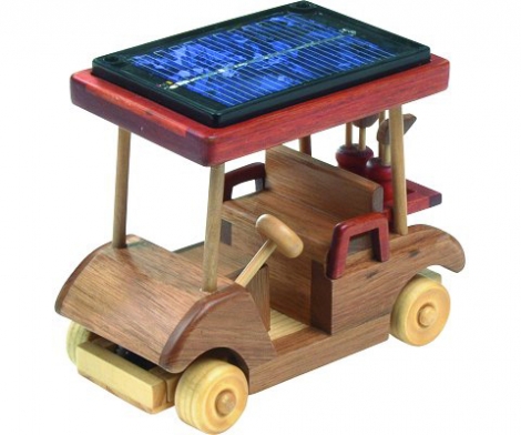 Solar Powered Wooden Golf Cart