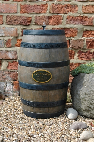 Solar Powered Fountain - Whisky Barrel