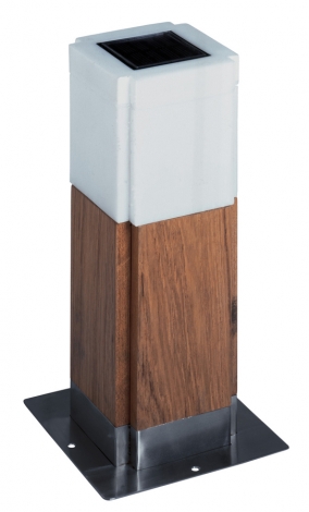 Kenya Stainless Steel / Teak Solar Light