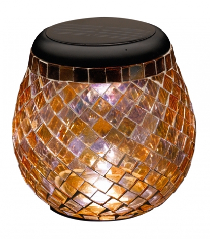 Amber Glass Solar Lantern