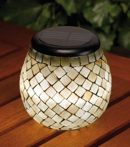 Cream Glass Solar Lantern