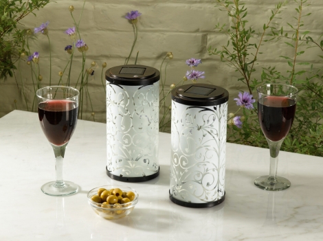 Frosted Glass Scroll Lantern (Set of 2)