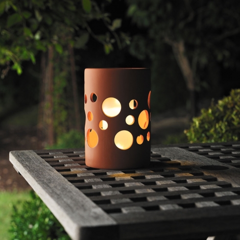 Terracotta Solar Ceramic Cylinder