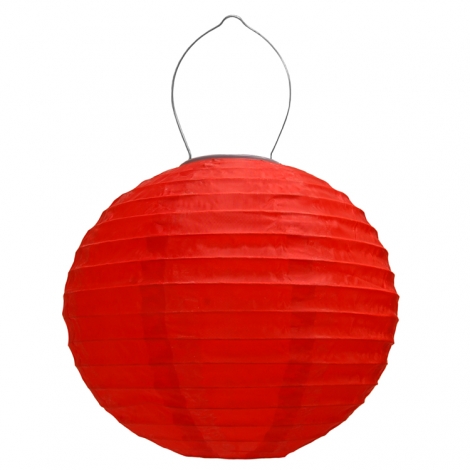 Set Of 2 Red Solar Chinese Hanging Lanterns