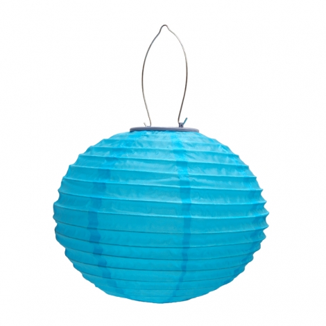 Set Of 2 Blue Solar Chinese Hanging Lanterns