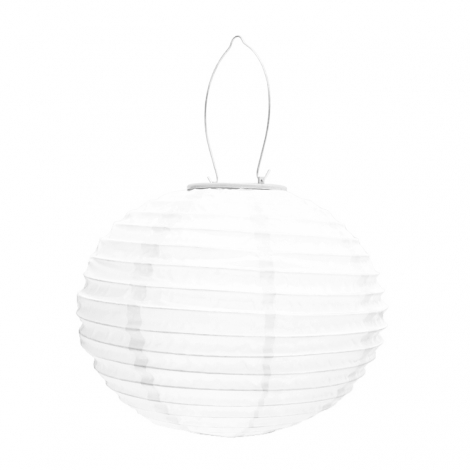Set Of 2 White Solar Chinese Hanging Lanterns