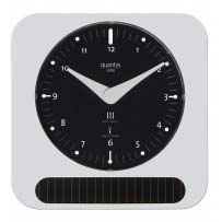 Solar Wall Clock Smoke Alarm - Silver / Black