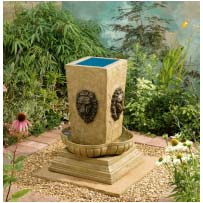Solar Garden Fountain - Lions Head