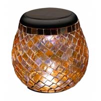 Amber Glass Solar Lantern
