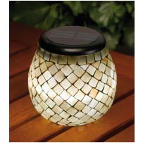 Cream Glass Solar Lantern