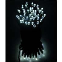 Solar Fairy Light String - 100 White LED's 10m