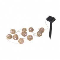 10 Mini Rattan Solar Ball Lights
