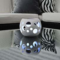 White Solar Ceramic With Circles