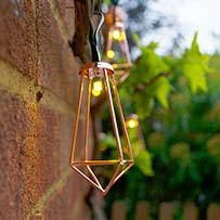 Image - Elan Solar Copper Pendant Lanterns - 20 LEDs
