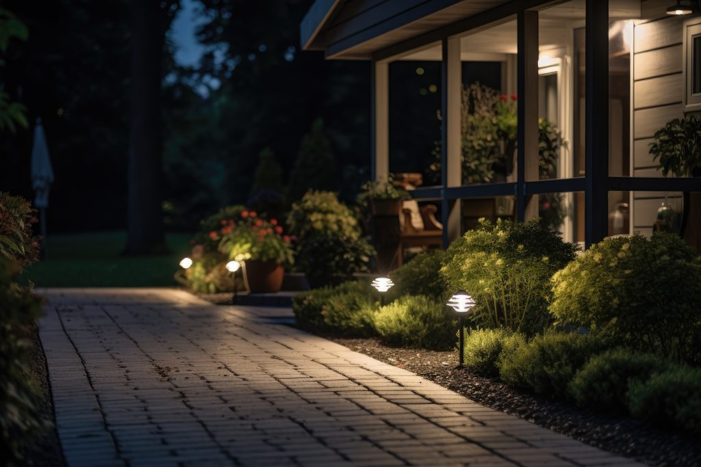 Garden pathway and flower beds solar lights