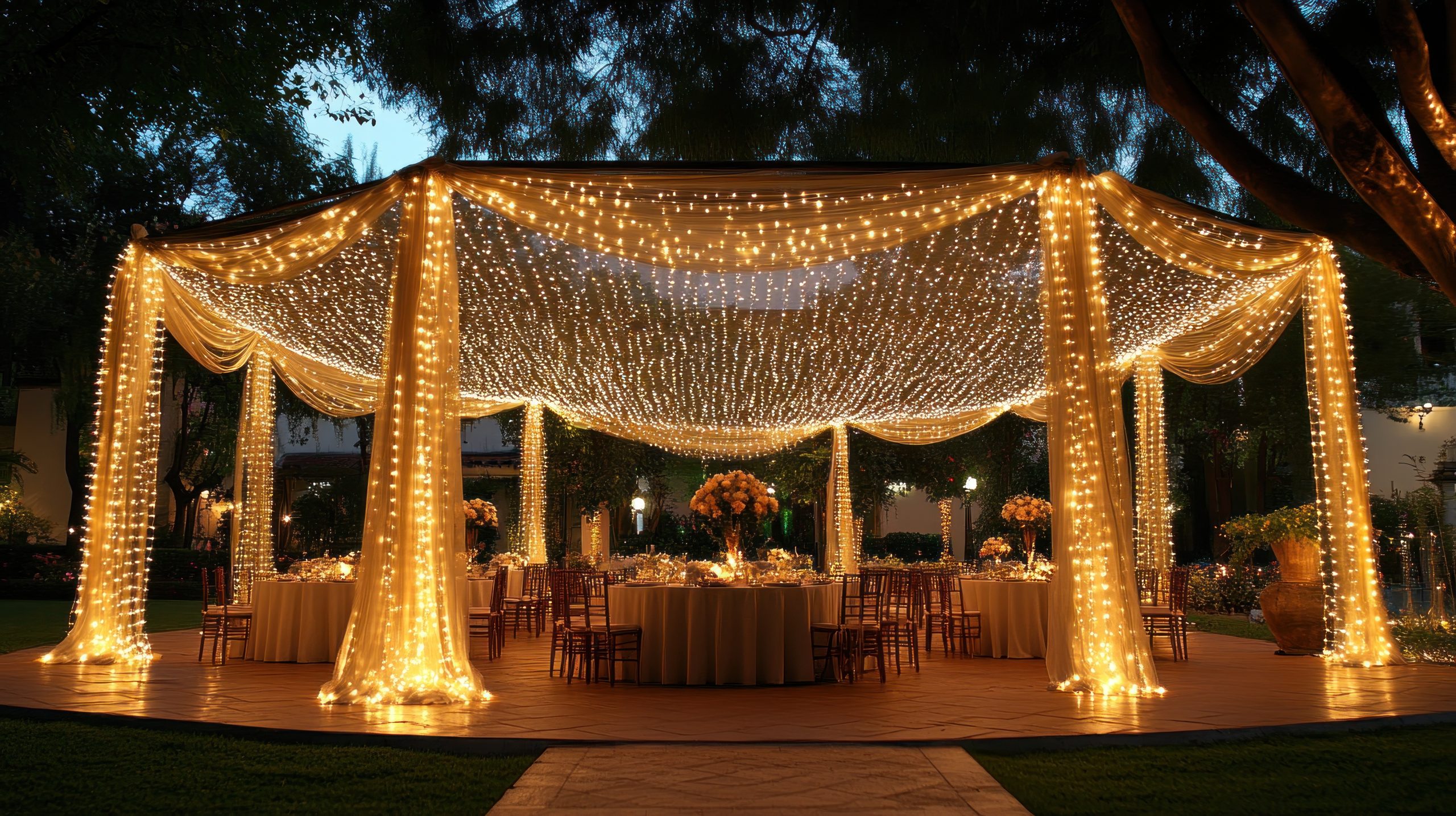 Festoon light canopy