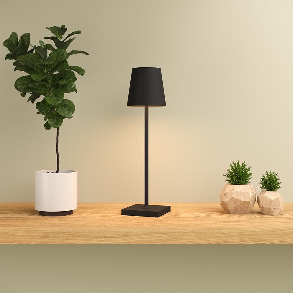 Jour Solar Cordless Table Lamp (USB Indoor/Battery Outdoor) - Jet Black view 1