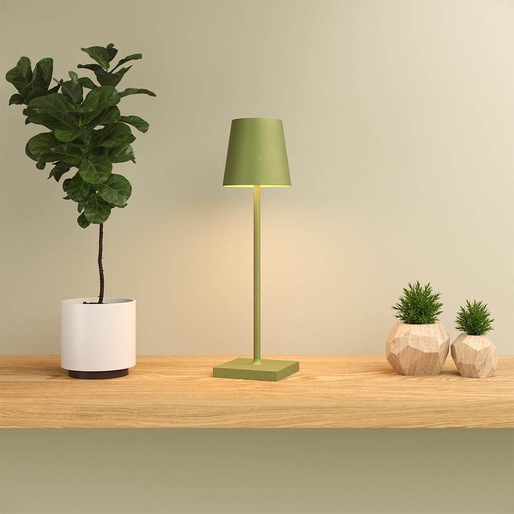 Jour Solar Cordless Table Lamp (USB Indoor/Battery Outdoor) - Pale Green view 1