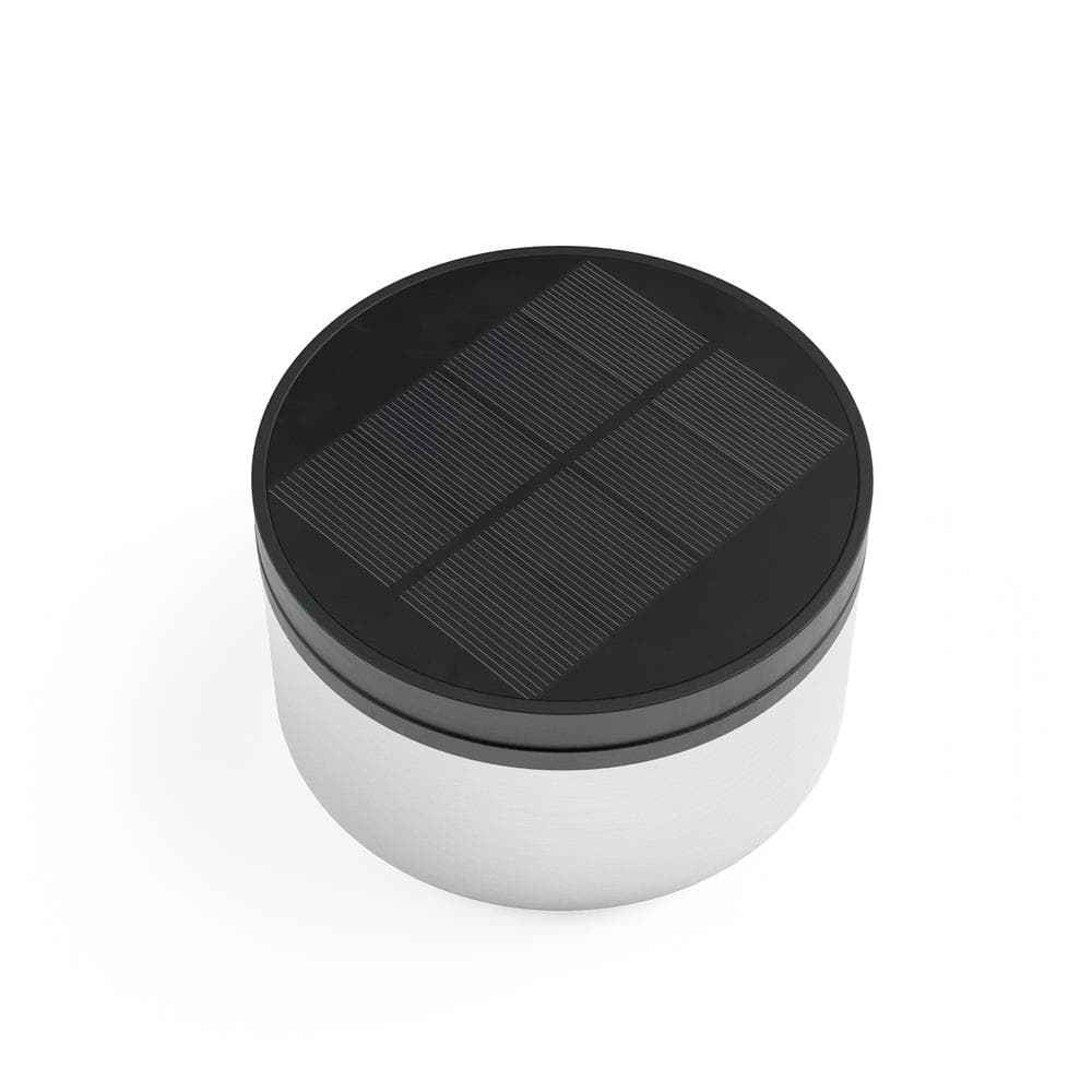 London USB Solar Post Light Stainless Steel Top view 1