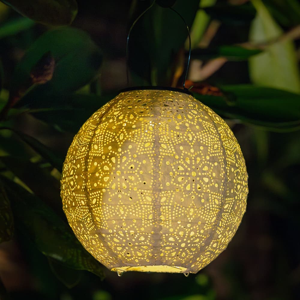 Tyvek White Solar Garden Lantern - Sphere view 1