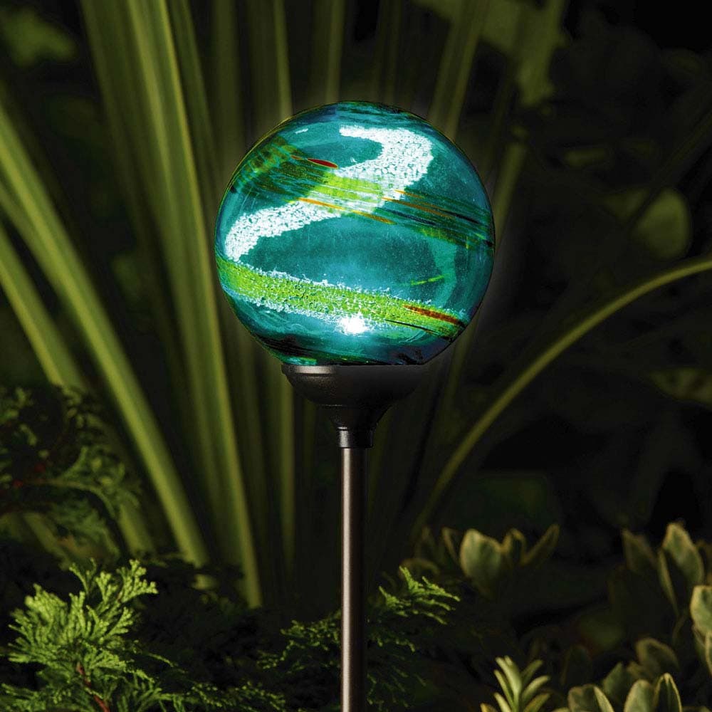 Murano Solar Garden Globe - Aqua view 1