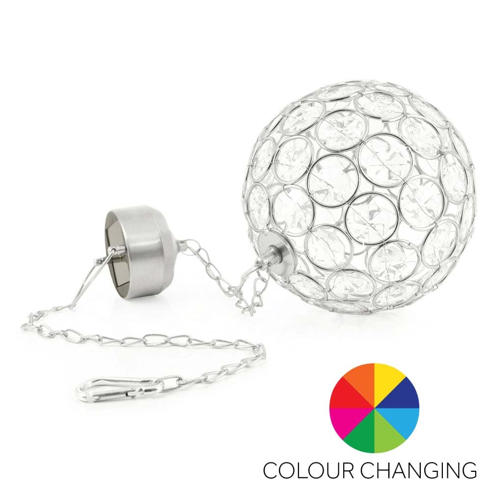 Aria Solar Hanging Crystal Ball Light - Colour Changing view 1