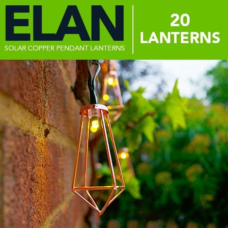 Elan Solar Copper Pendant Lanterns - 20 LEDs view 1