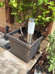Mini London USB Solar Post Light Stainless Steel Top customer photo view 1