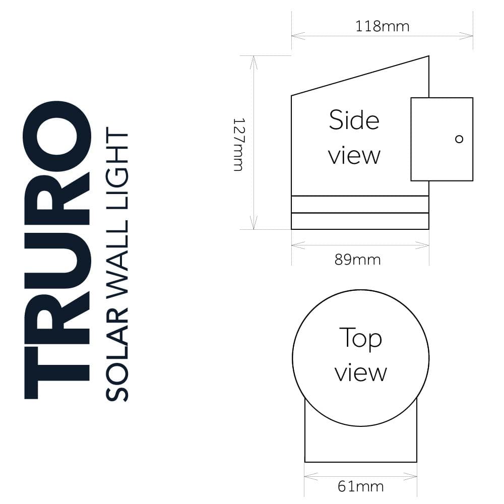Truro Solar Motion Light dimensions