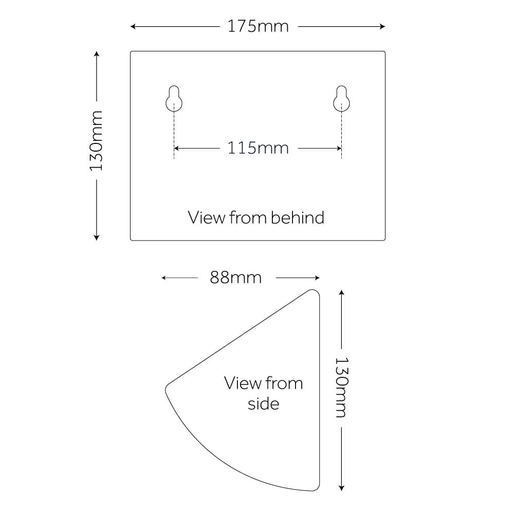 Eco Wedge Plus Remote Control Solar Security Light dimensions