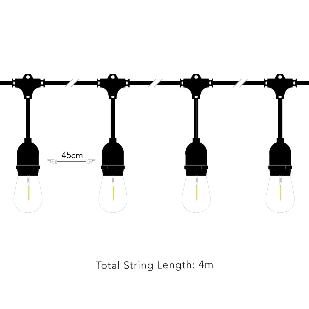 Madison Solar Drop Bulb Lights - Set Of 10 dimensions