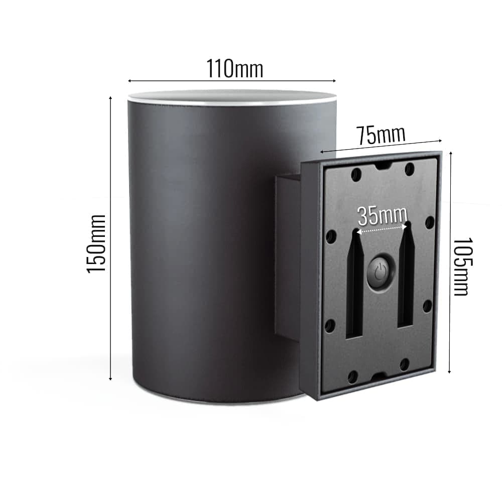 Grantham Up & Down Solar Wall Light dimensions