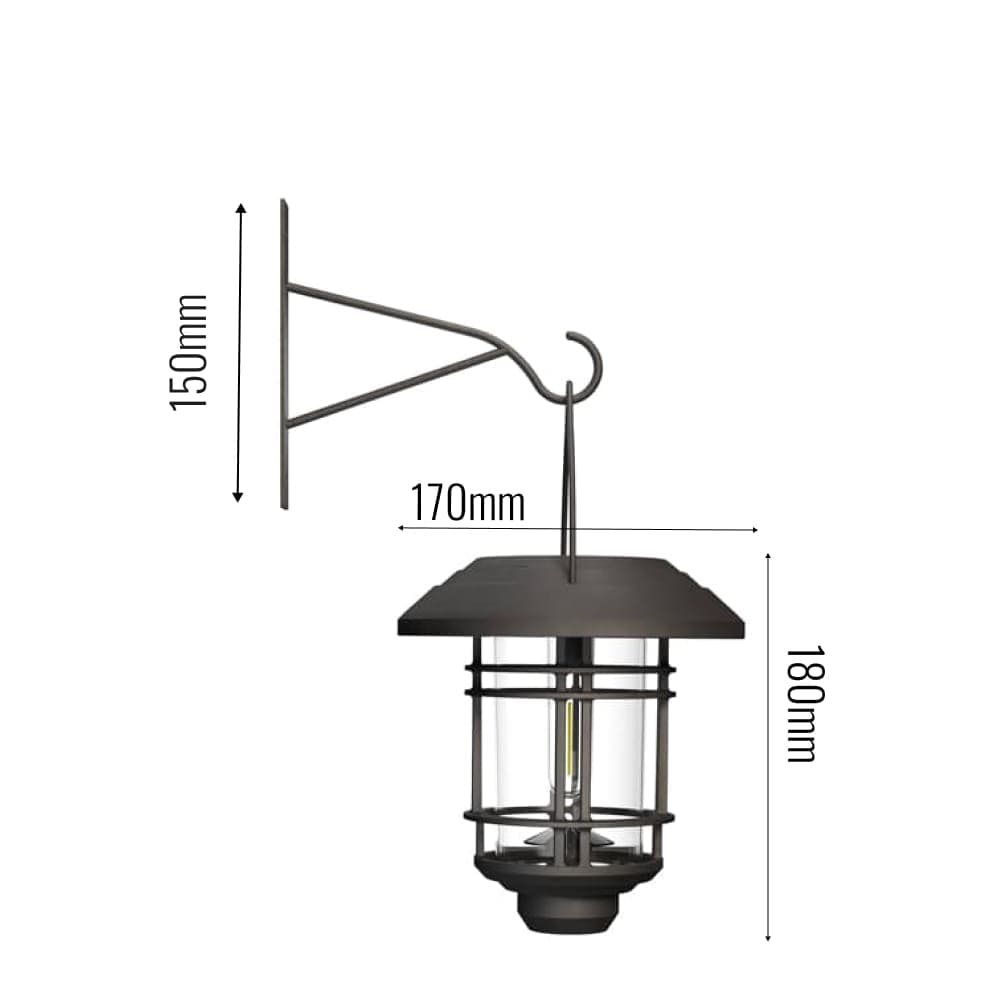 Hadleigh Hanging Solar Wall Light dimensions