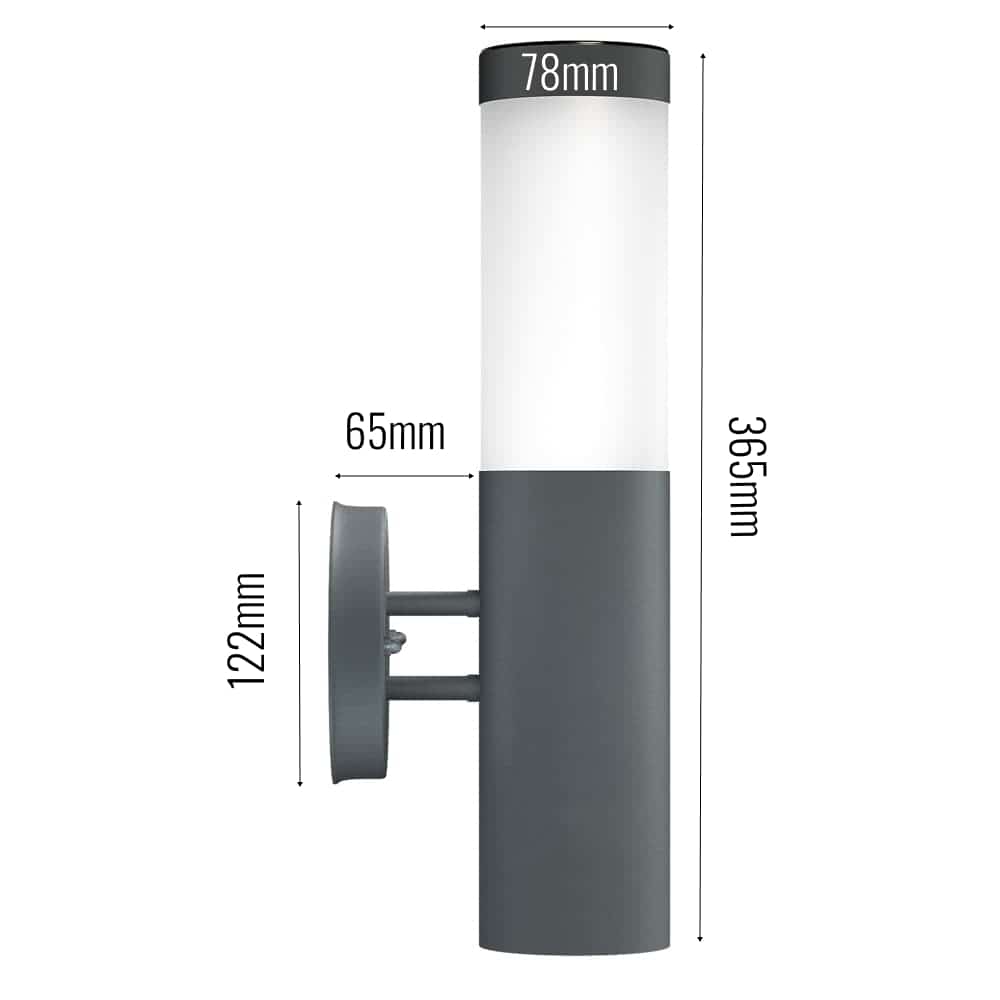 Canterbury USB Solar Wall Light - Anthracite Edition dimensions