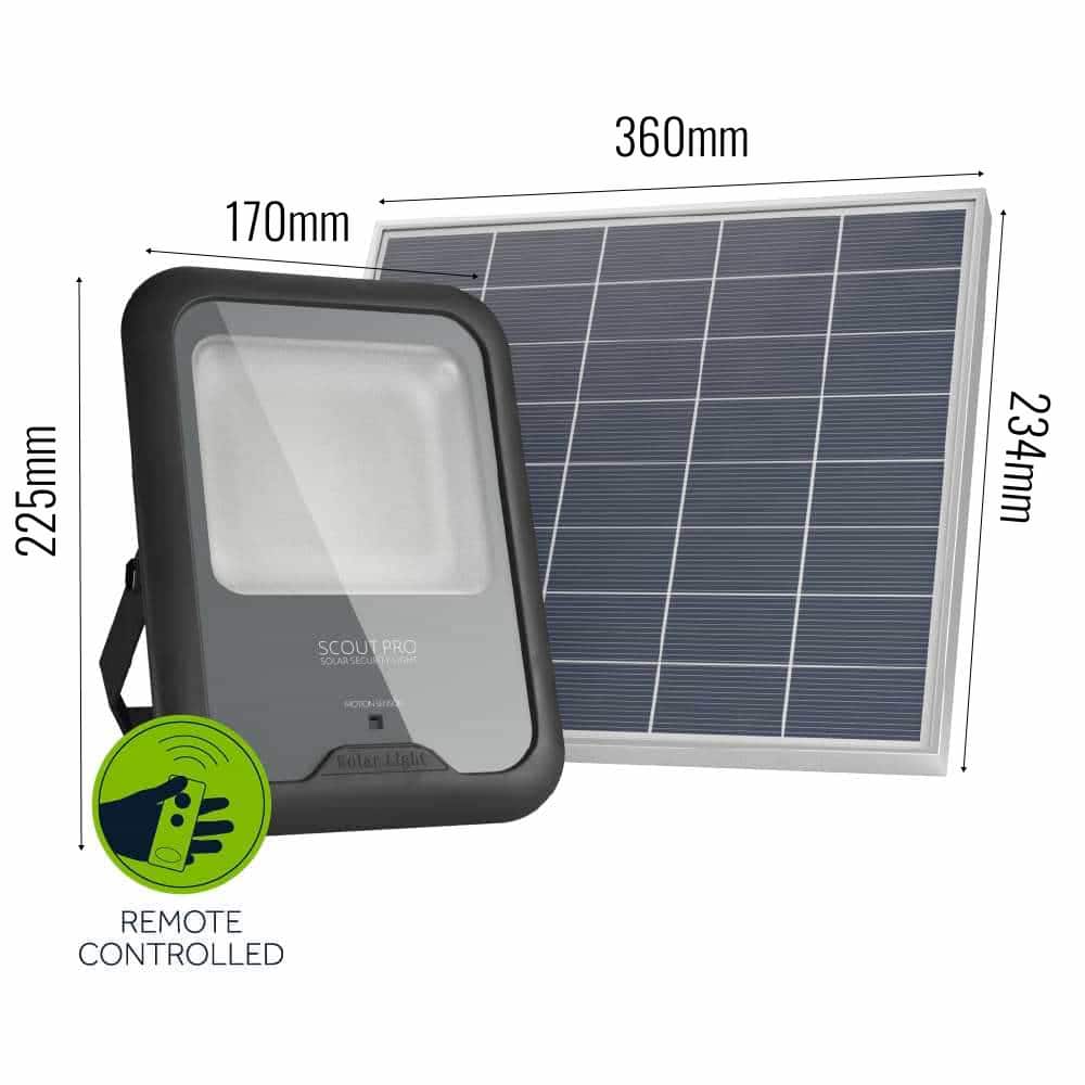 Scout Pro Solar Floodlight - Black Edition key features