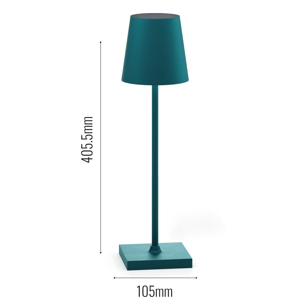 Jour Solar Cordless Table Lamp (USB Indoor/Battery Outdoor) - Jet Black dimensions