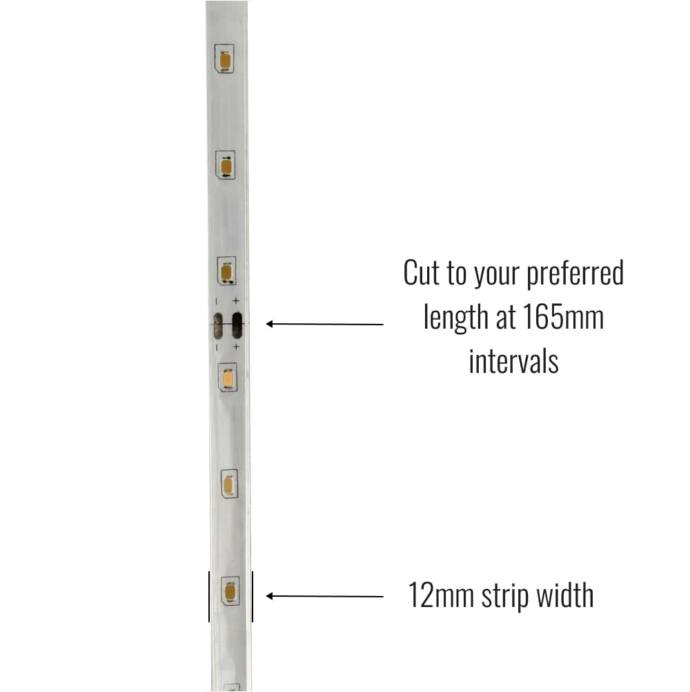 Edge 5M Solar Strip Light - Warm White 240 LEDS dimensions