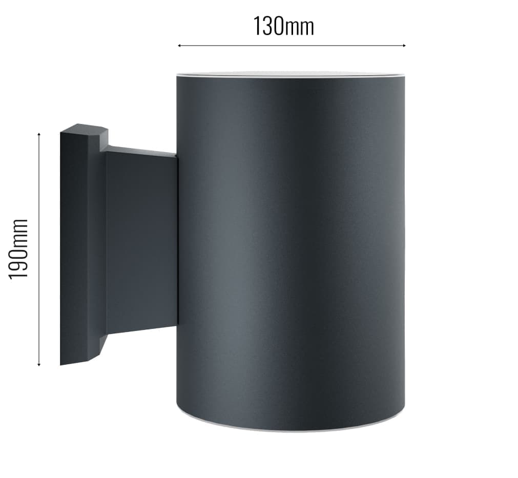 Grantham XL USB Up & Down Solar Wall Light dimensions