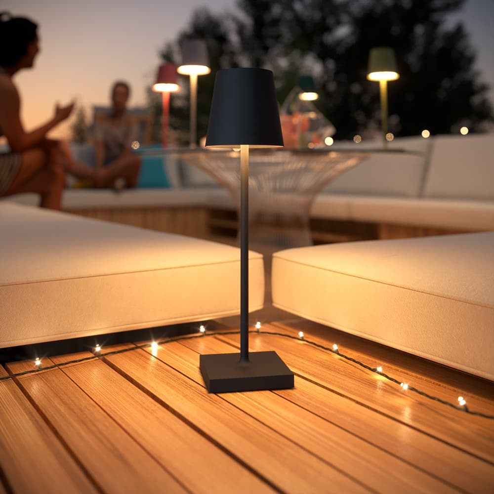Jour Solar Cordless Table Lamp (USB Indoor/Battery Outdoor) - Jet Black supporting image 1