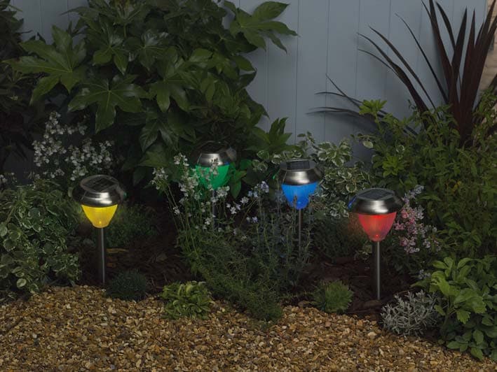 Dual Function Stainless Steel Solar Lights (8-Pack) supporting image 1