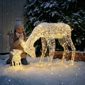Lapland USB Solar Christmas Doe and Fawn - Powered By Leaf