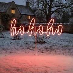 Lapland Ho Ho Ho Music Sync Neon Sign With Remote Solar USB Powered