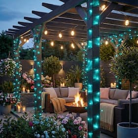 Zesty 10m Turquoise Blue Solar Fairy Lights – 100 LED Outdoor String