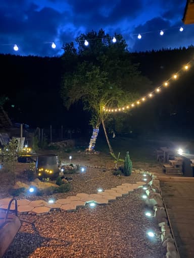 Customer photo of Edinburgh USB Solar Festoon Lights (Set Of 20) With Leaf Panel