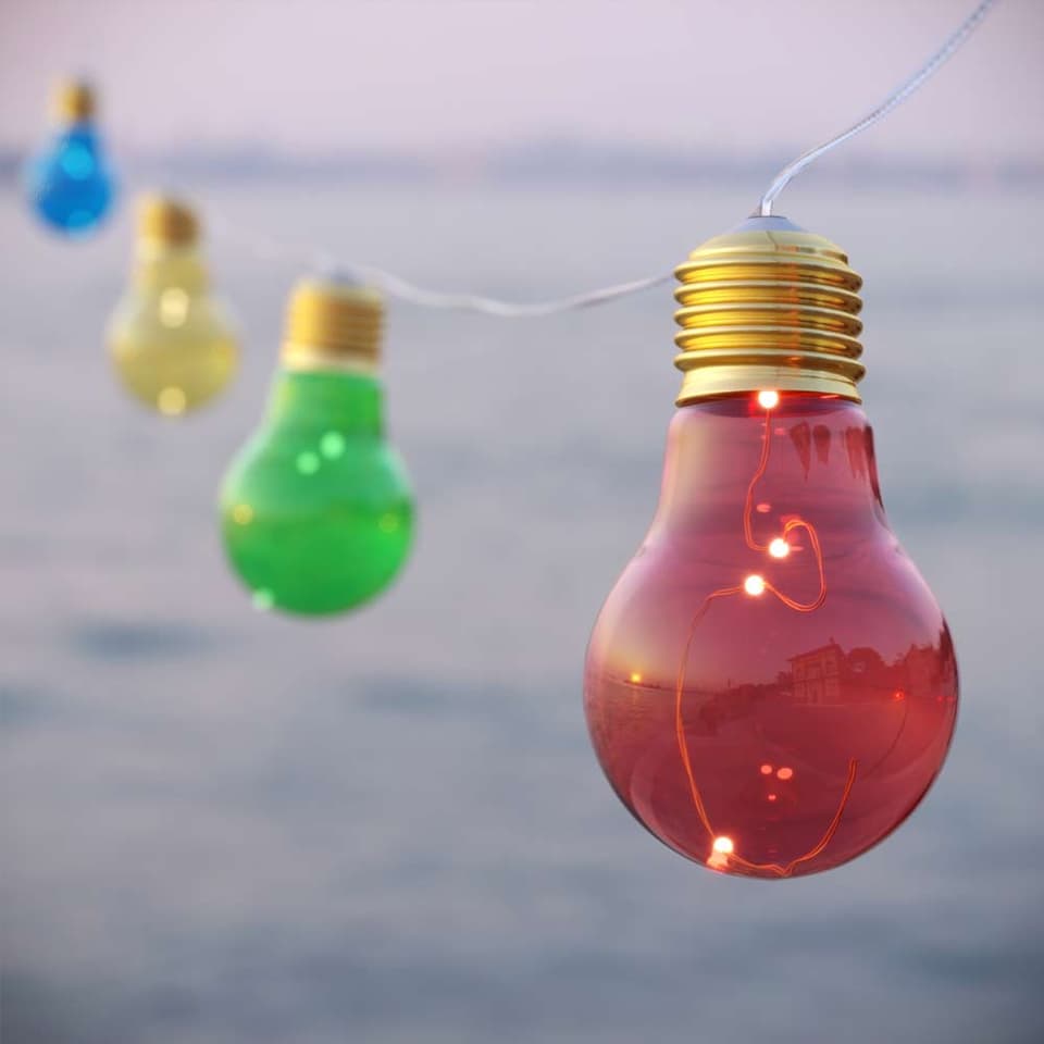 Lumify USB Solar Vintage Bulb Lights Multicolour - Set Of 10 view 1